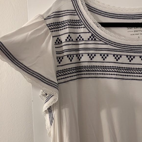 Torrid Flutter Sleeve Super Soft Top with Embroidery Detail - Picture 3 of 5